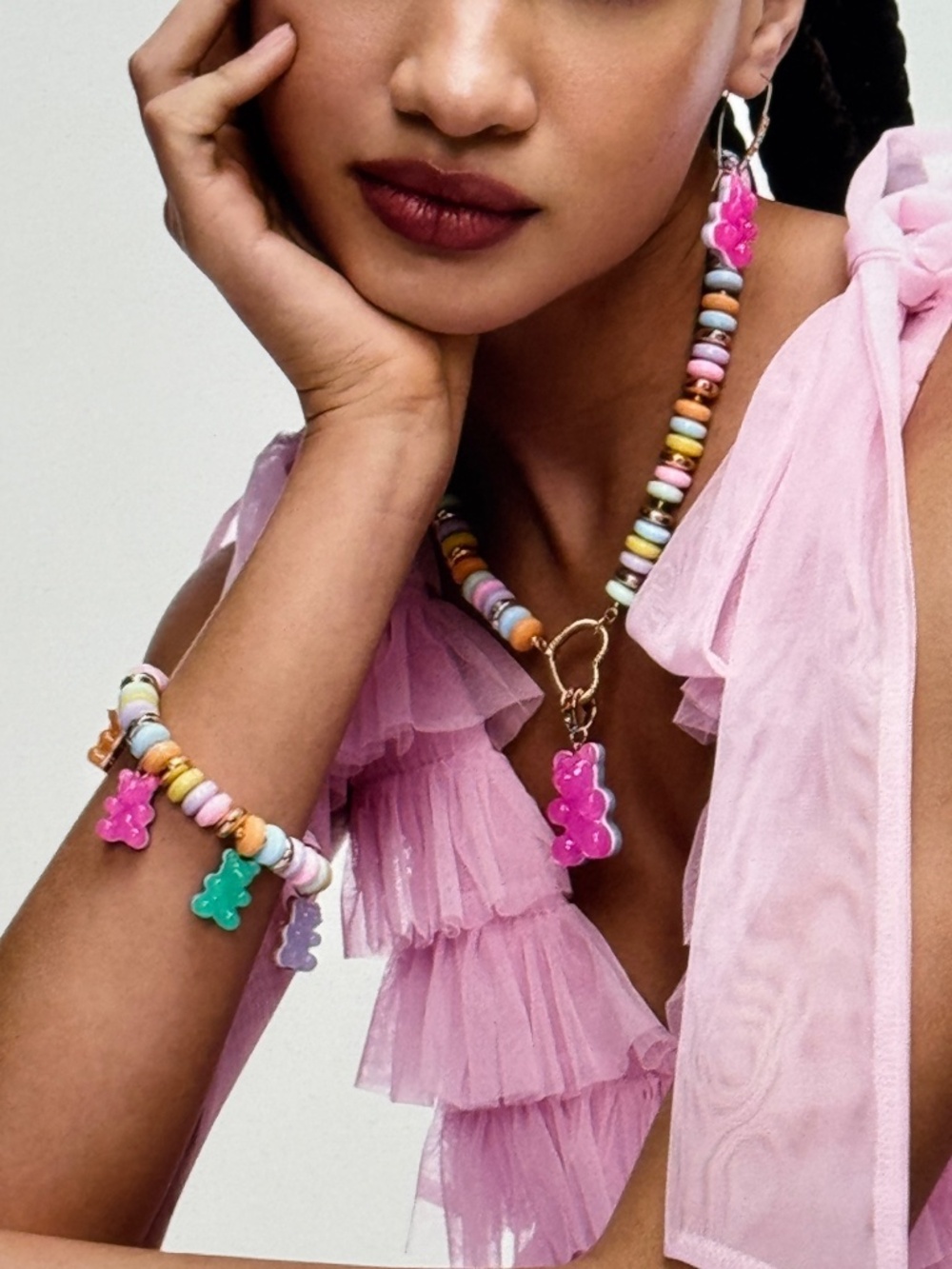 Betsey Johnson Gummy Bear Necklace & Matching Bracelet Set-- NWT - Picture 2 of 7